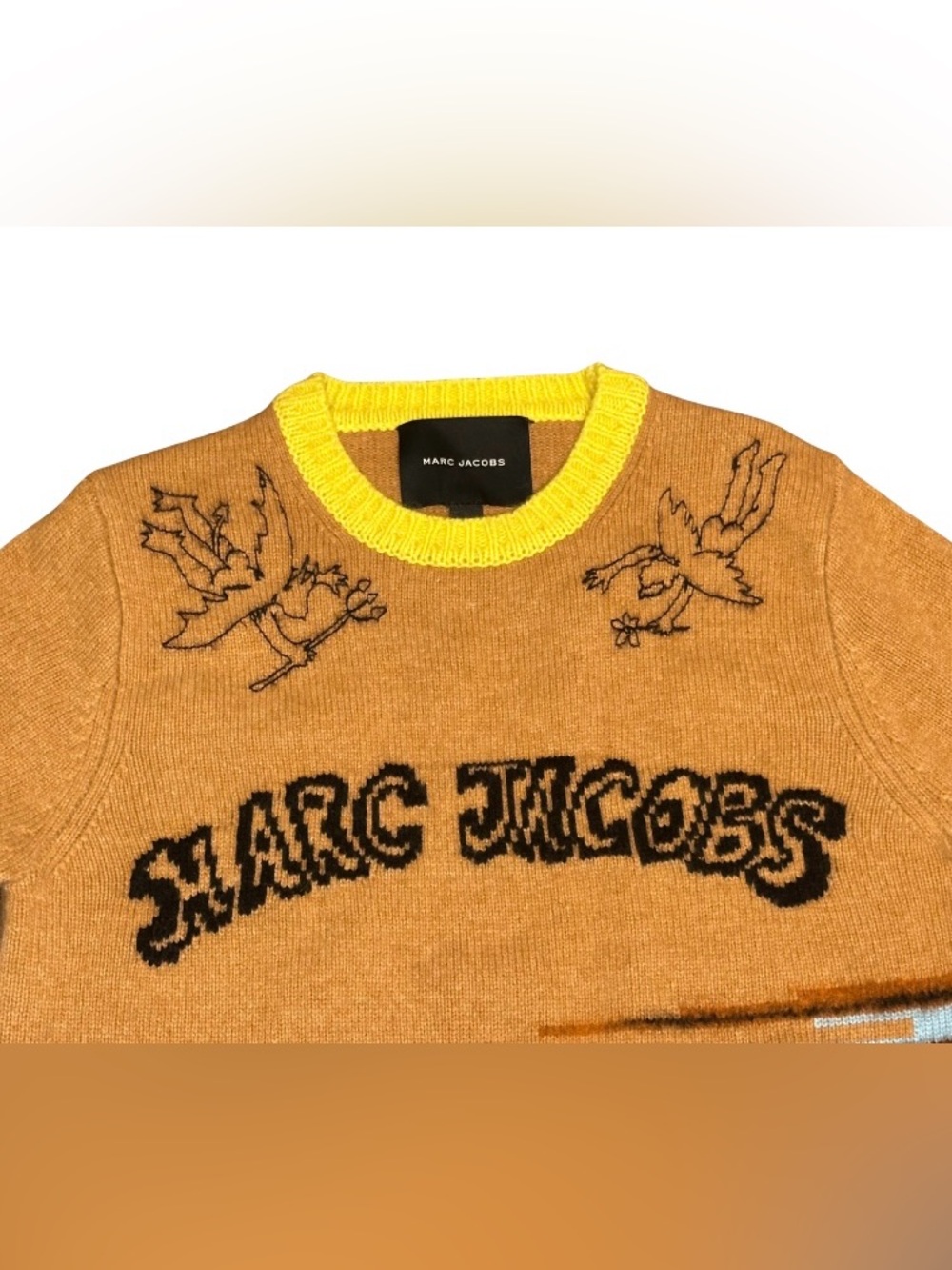 NWT Marc Jacobs Tattoo Crewneck Sweater Wool Alpaca Stripe Size S $475 AUTHENTIC - Picture 7 of 12